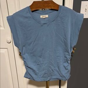 Madewell Cap Sleeved Blue Women's Top Sz M